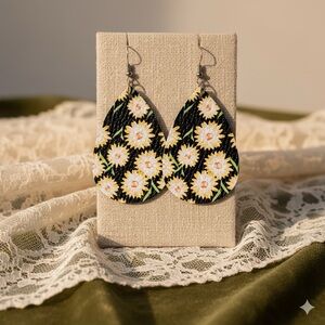 Floral Teardrop Earrings 🌻